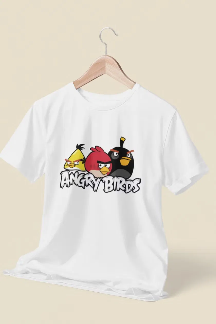 Футболка с принтом Angry Birds для детей Zoom, белый
