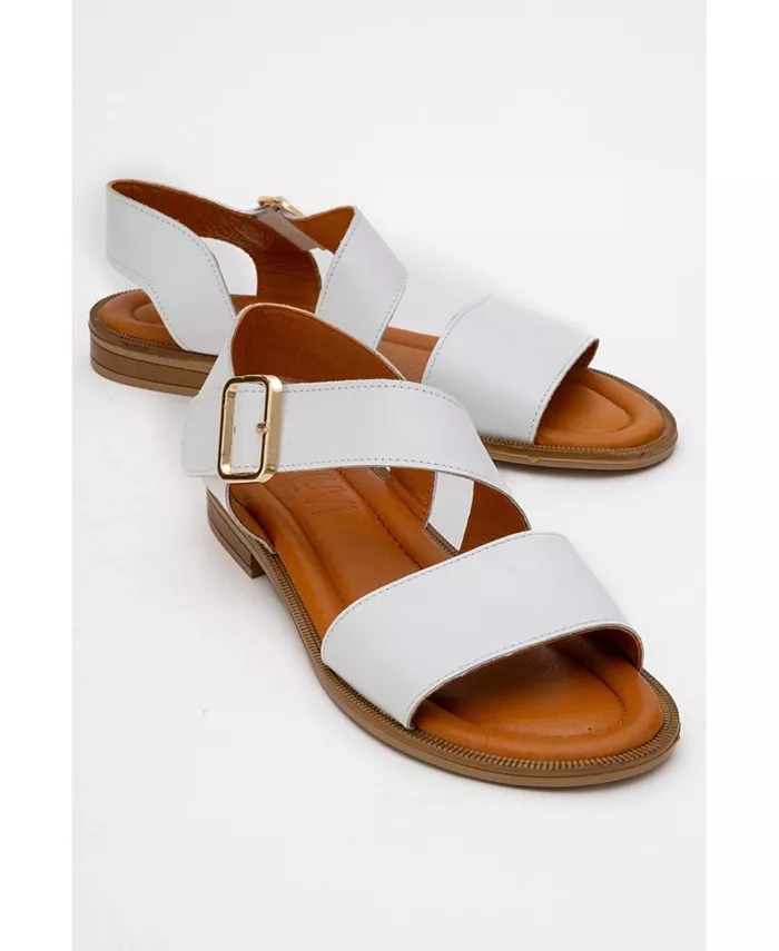 Кожаная сандалия Majesty (женская) Forever & Always Shoes, белый — фото 2