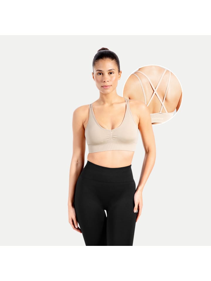 

SMILODOX Спортивный бюстгальтер Maria Solid Scrunch, цвет тауп