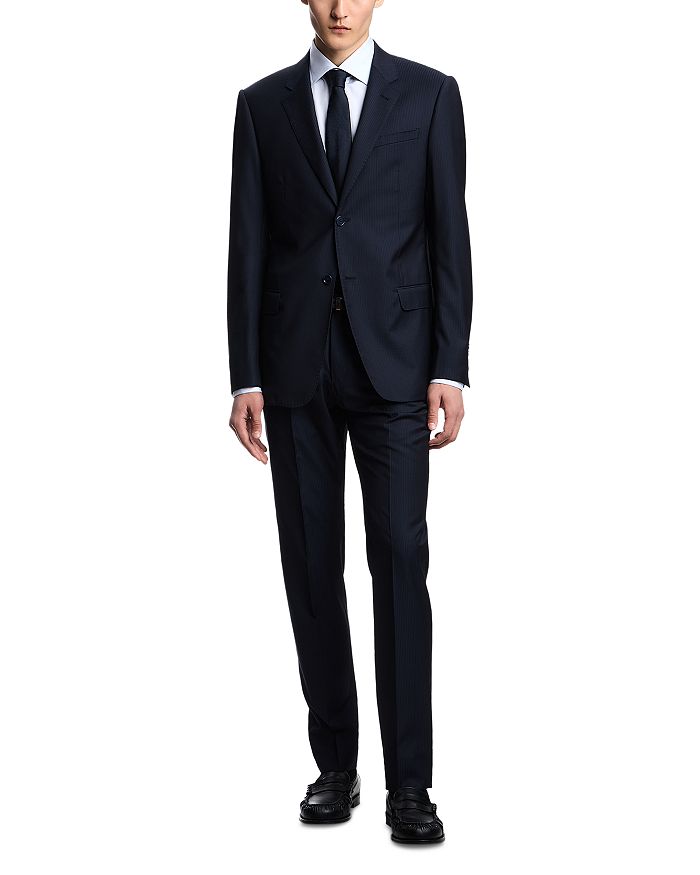 

Стройный Костюм с Микро-Полосками Slim Fit Emporio Armani, синий