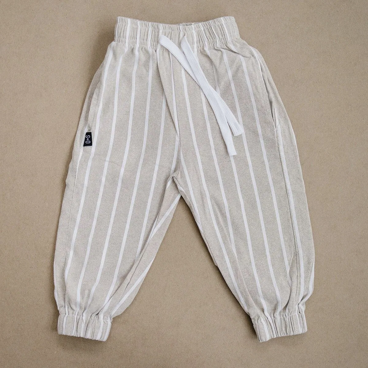 Детские штаны для девочек хлопковые с принтом Dylan Breathable Cotton Stripe Summer Jogger Pants Olive + Scout, Blue — фото 2
