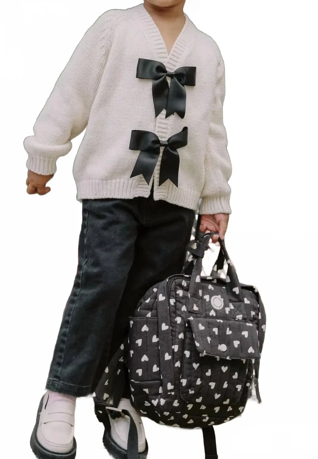 Детский кардиган для девочек с бантами Bow Cardigan Rylee + Cru, Natural — фото 2