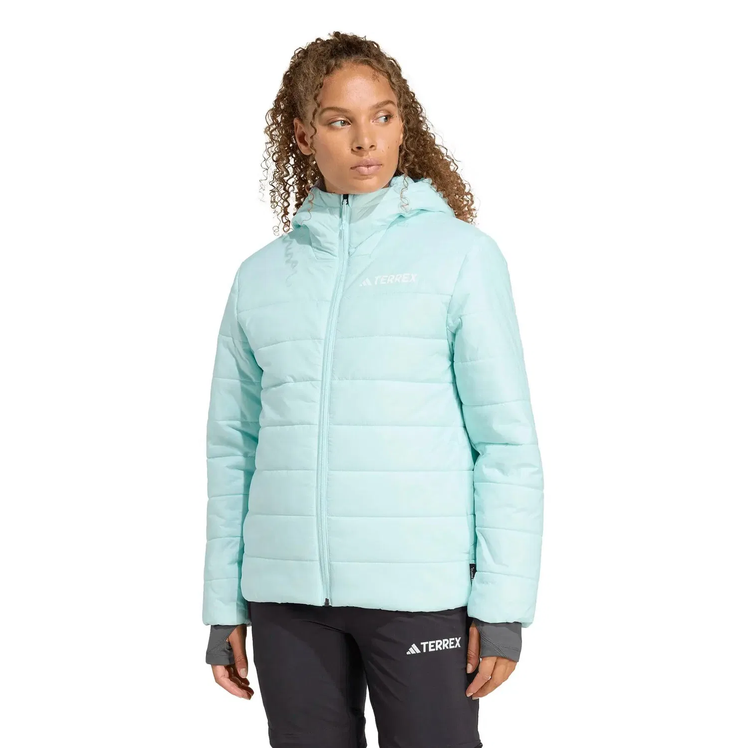 Женская утепленная куртка с капюшоном adidas Terrex Multi Essentials 2, Turkis — фото 2