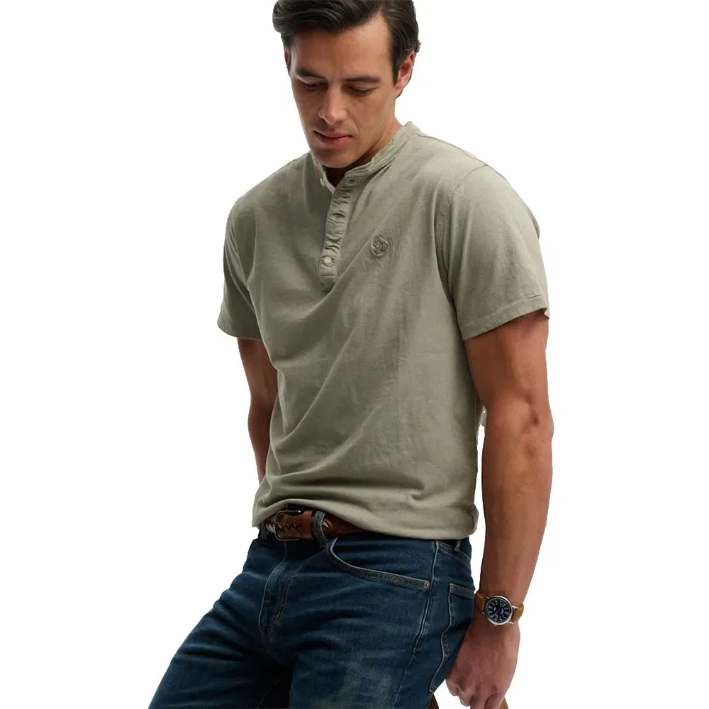 Футболка с коротким рукавом Classic Cotton Lin Grandad Superdry, бежевый — фото 4