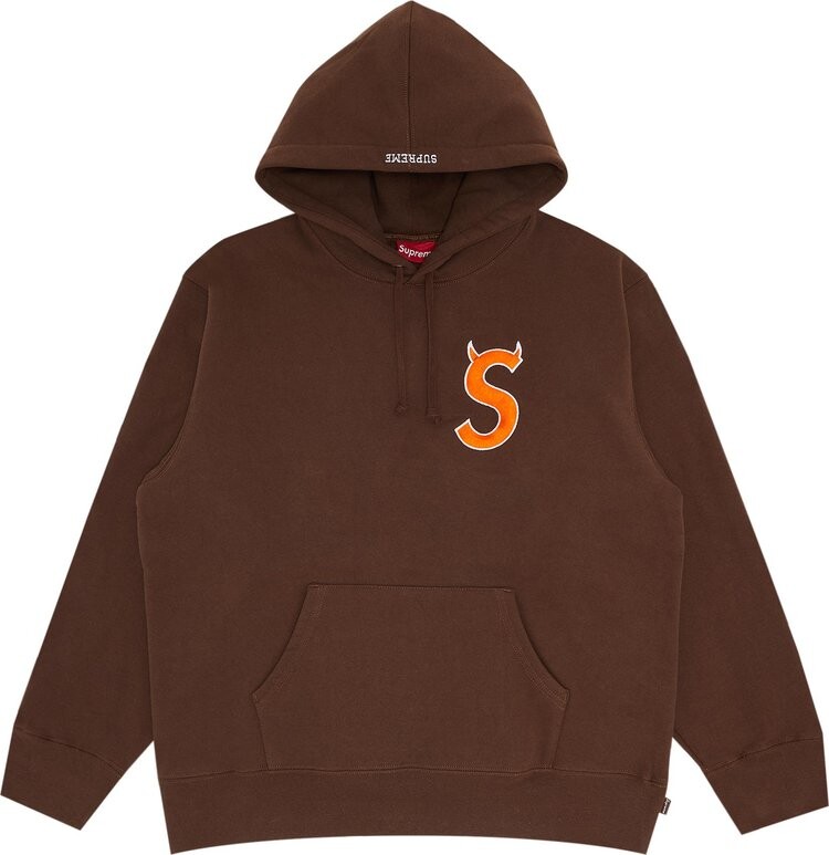 

Толстовка Supreme S Logo Hooded Sweatshirt 'Brown', коричневый