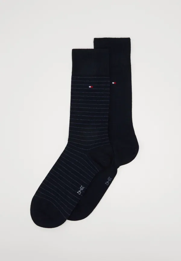Носки 2 шт, дышащие, Stripe sock 2 pack, Tommy Hilfiger, темно-синий