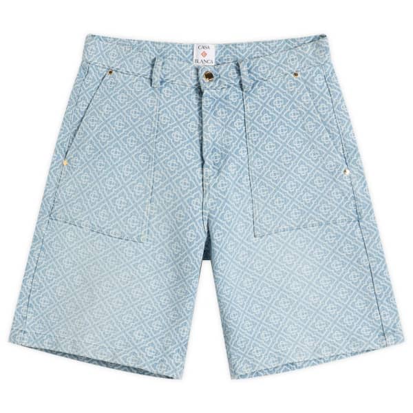 

Свободные джинсовые шорты с монограммой Casablanca, синий