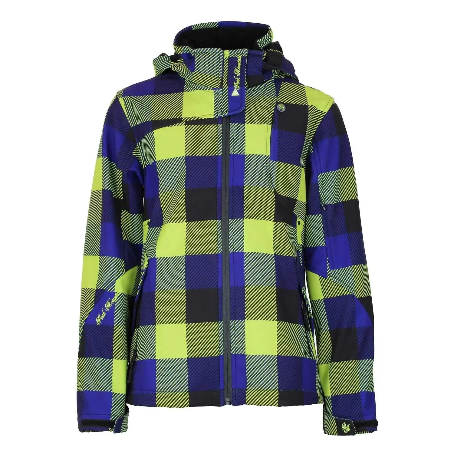 Детская куртка из софтшелла с принтом Gaveny Peak Mountain, Grun Fluoreszierendes Grun Limettengelb