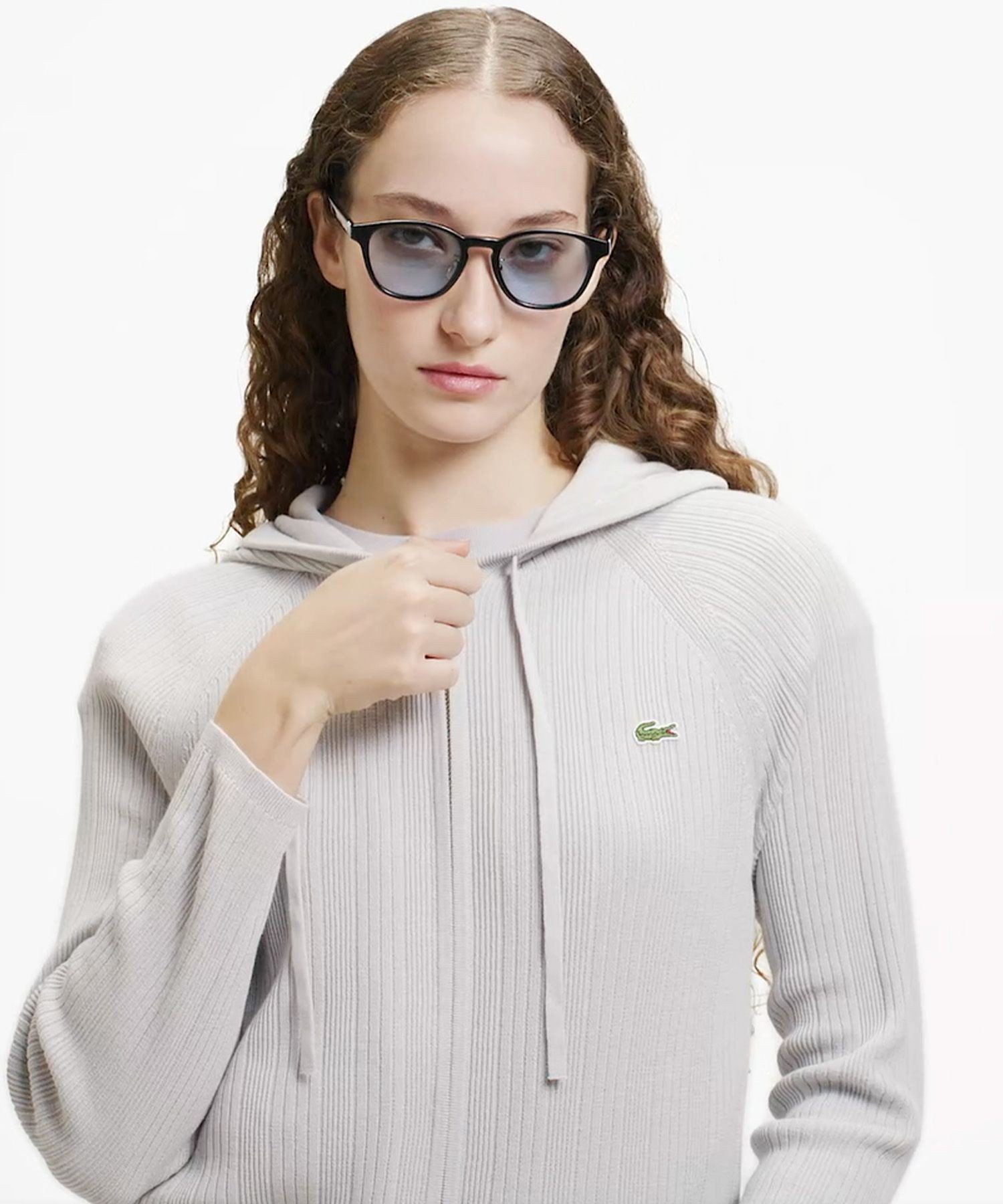 Худи LACOSTE с молнией, Light gray