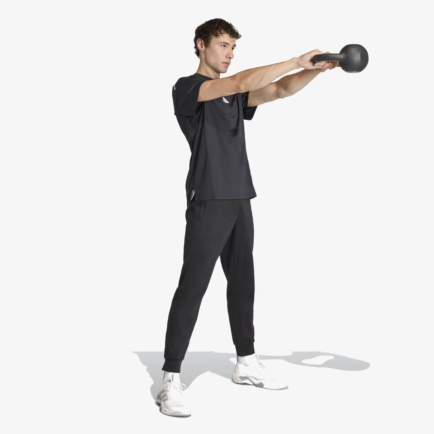 Штаны спортивные с зауженными брюками Workout Essentials FeelReady Adidas, черный — фото 4