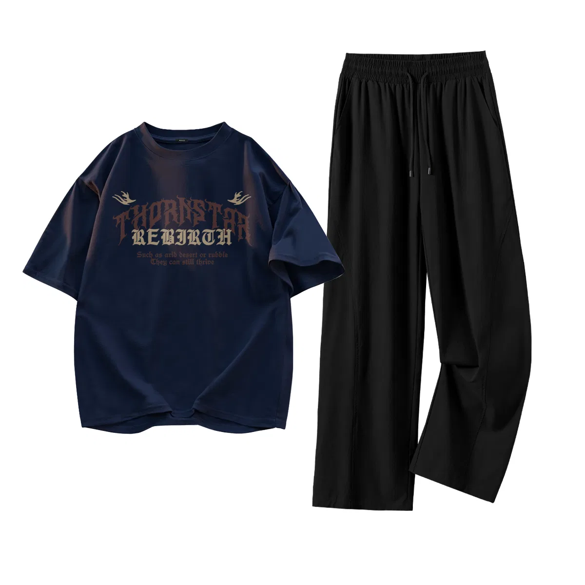 Детский спортивный комплект из 2 предметов MINISO, Navy Blue (Heart Of Thorns)+Black (Solid Color)