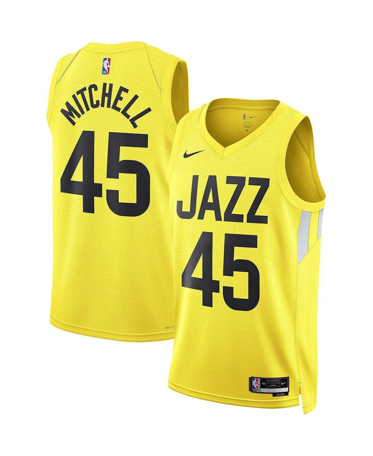 

Мужское и женское джерси donovan mitchell gold utah jazz 2022/23 swingman — icon edition Nike