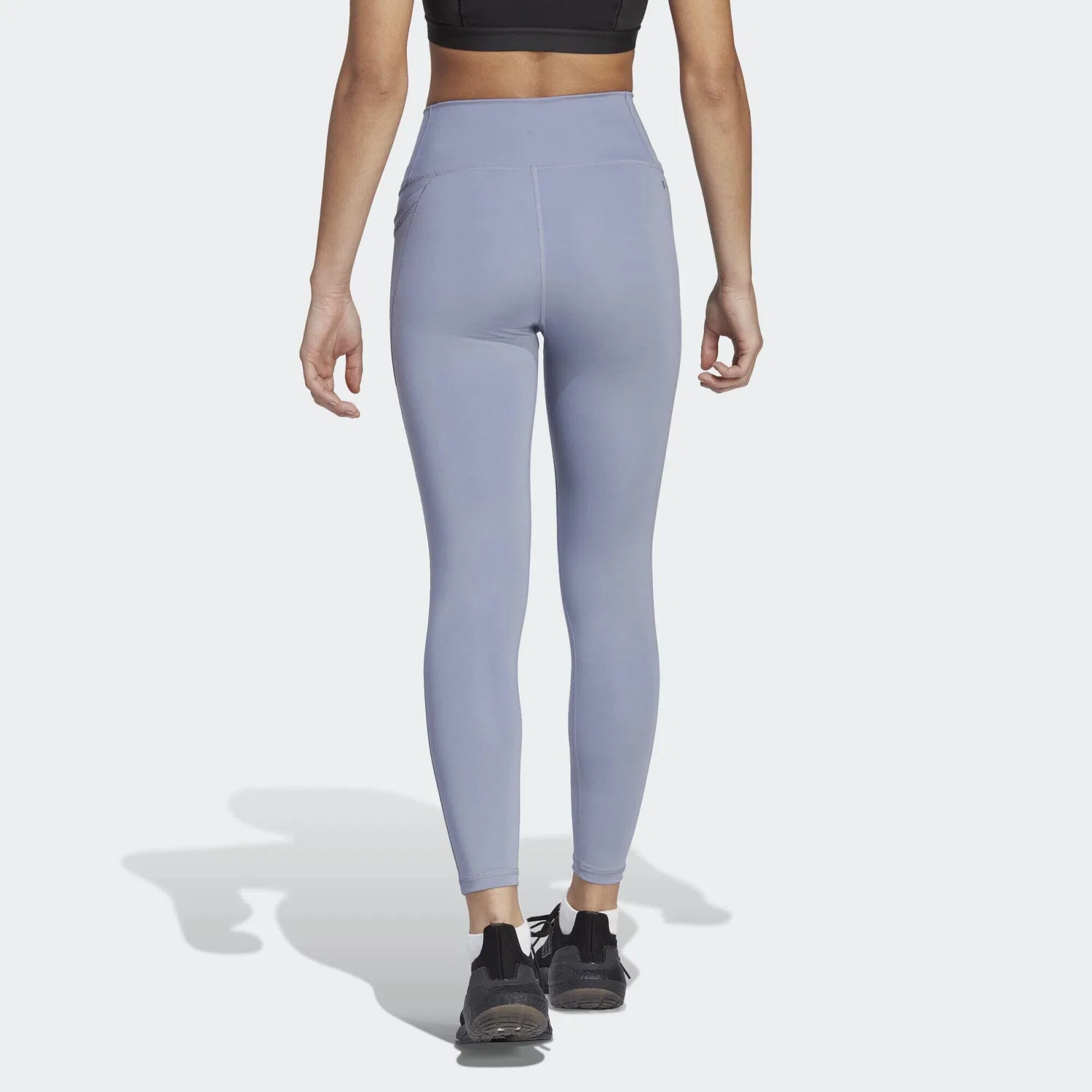 Женские леггинсы с высоким поясом Optime Stash Pocket High-Waisted 7/8-Leggings Adidas, Silber — фото 4