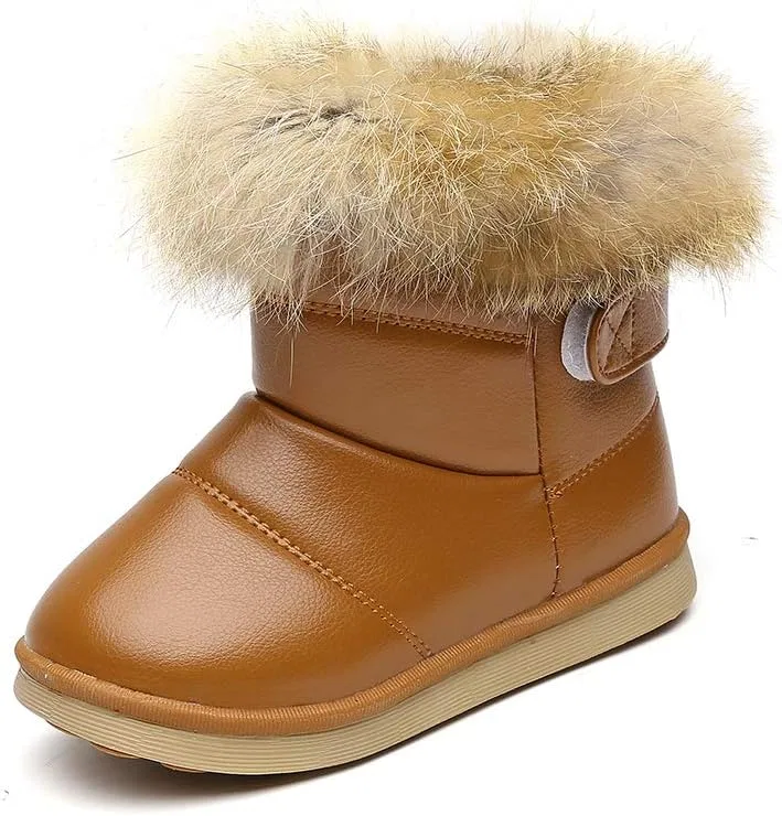 Детские зимние снежные ботинки для мальчиков и девочек Gungun Kid, Ankle Brown