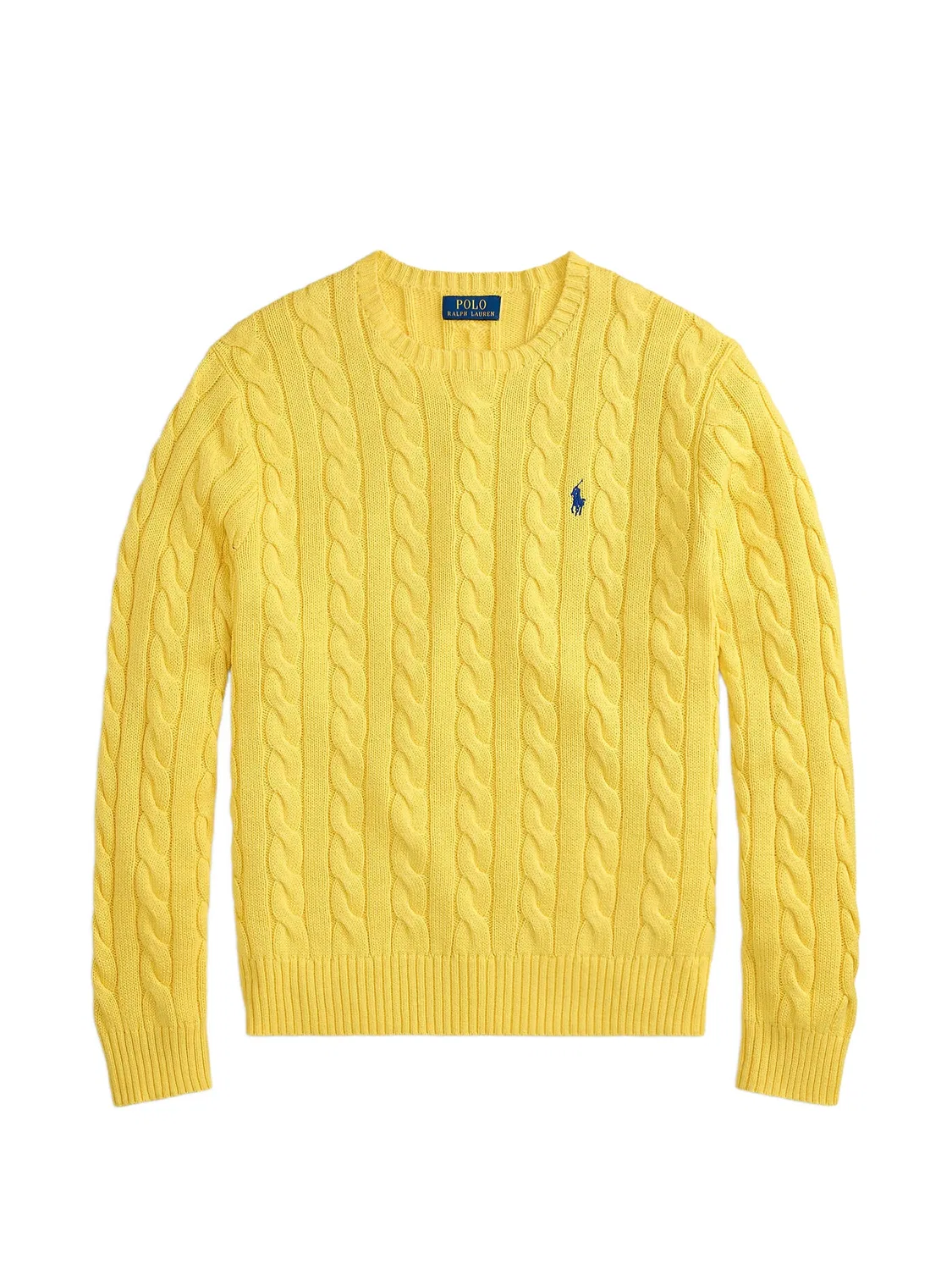 Polo Ralph Lauren Хлопковый свитер фактурной вязки желтый