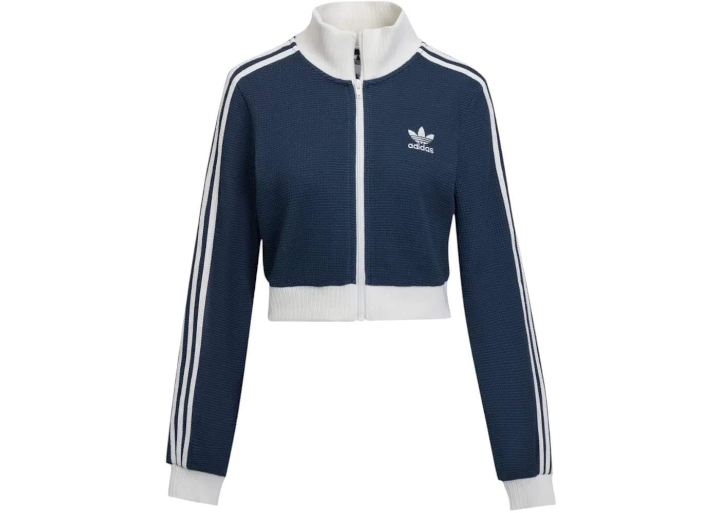 Женская куртка-трек с принтом Crop Track Top Adidas, цвет Night Indigo/Off White