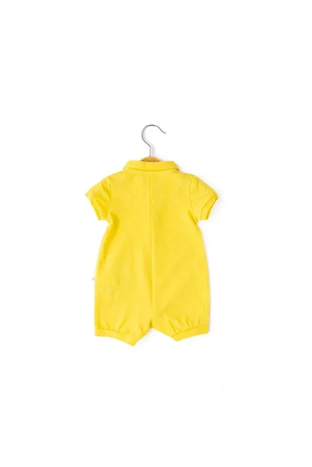 Детский комбинезон для мальчиков с коротким рукавом Babydola, Yellow — фото 2