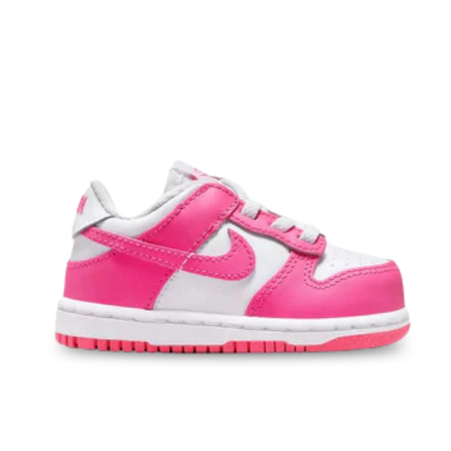 Детские кроссовки для мальчиков с кожаным верхом NIKE Dunk Low (Td) NIKE, Fuxia White