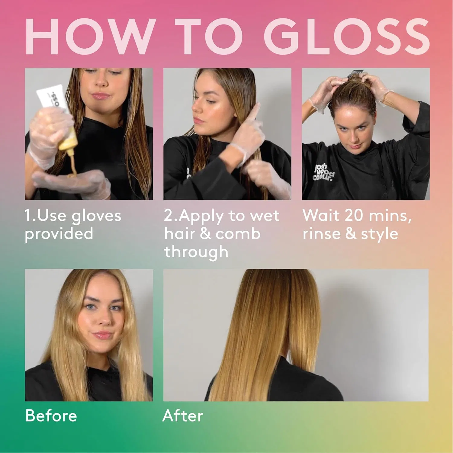 Полуперманентная маска-блеск для волос Josh Wood Champagne Blonde Josh Wood Colour, Gold — фото 3