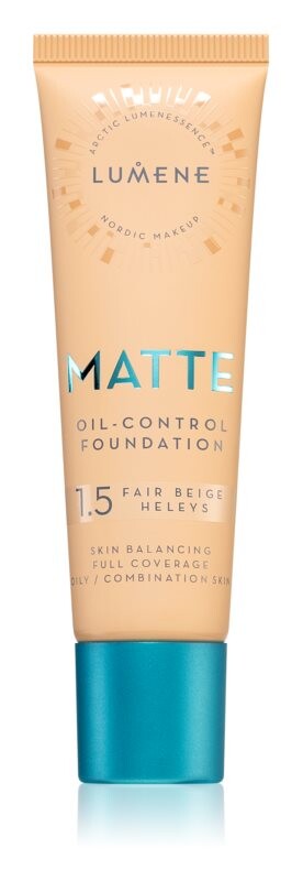 Тональный крем - флюид для жирной и комбинированной кожи Lumene Nordic Makeup Matte, оттенок 1,5 Fair Beige 30 мл — фото 2