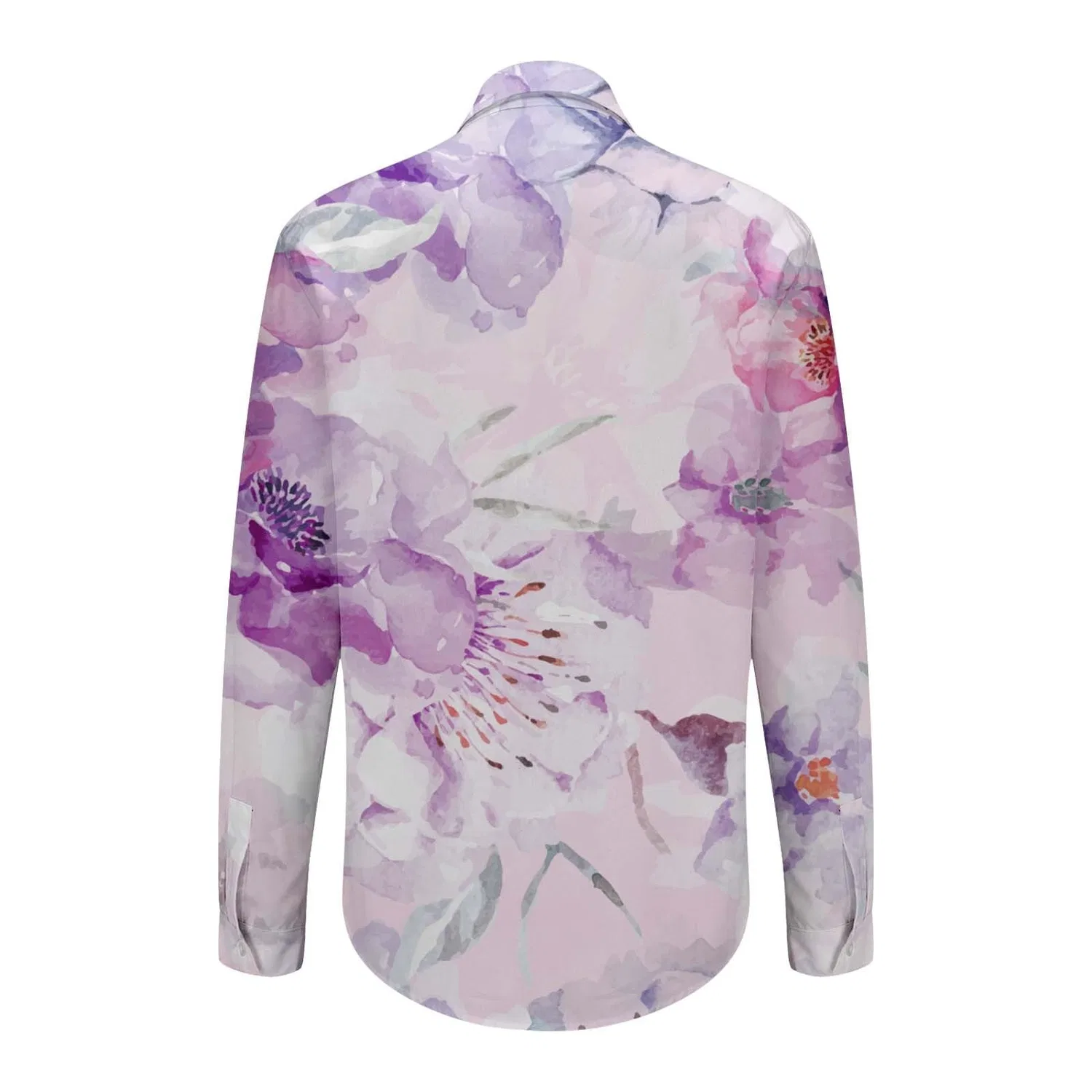 Женская блуза из хлопка и льна с принтом, модель Cotton Linen Shirt, W Purple — фото 4