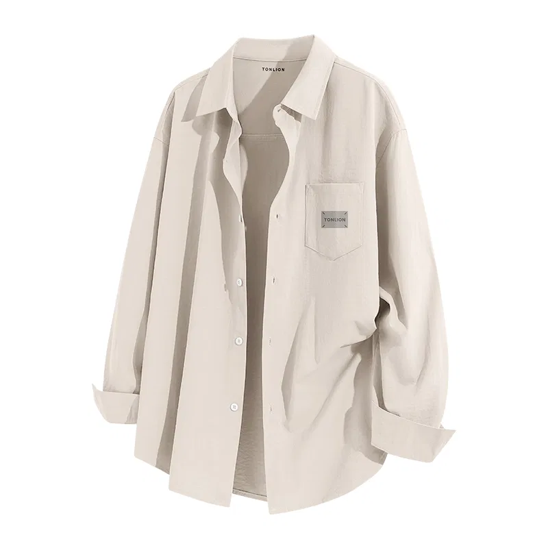 Детская рубашка хлопковая Tonlion, Light Beige