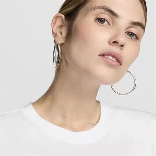 Женская хлопковая укороченная футболка Nike, Weiss — фото 4