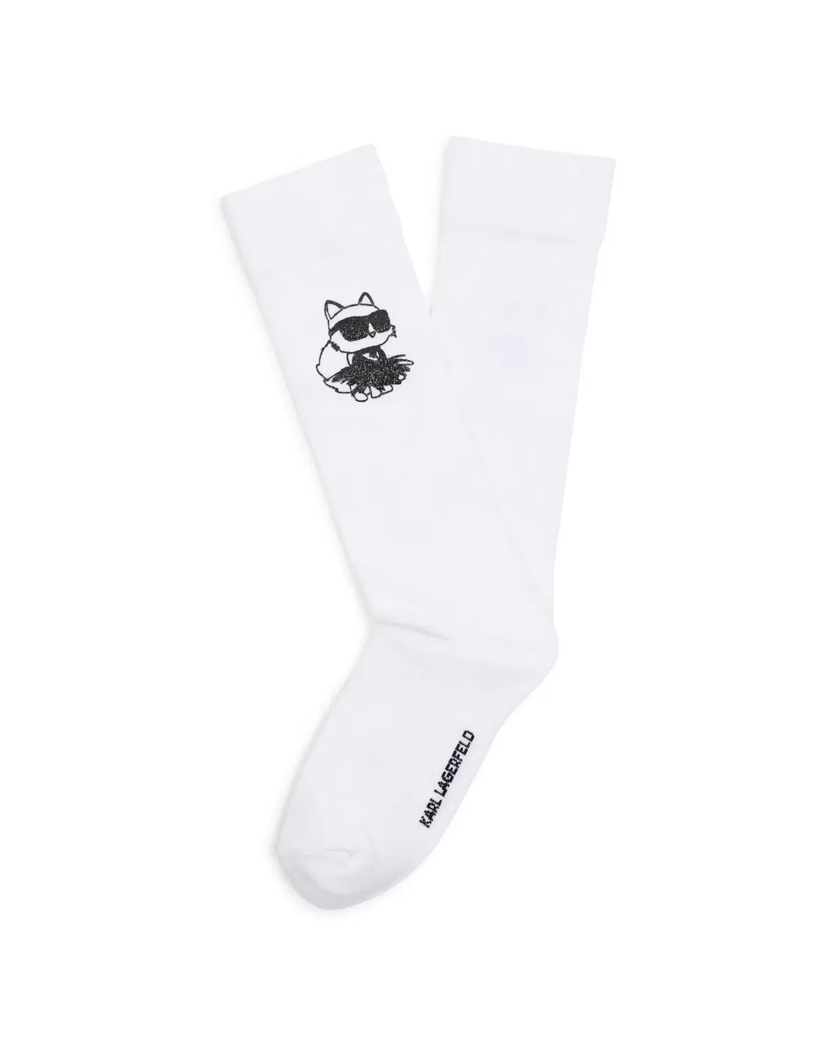 Детские носки для девочек с принтом Choupette Karl Lagerfeld Kids, Белый