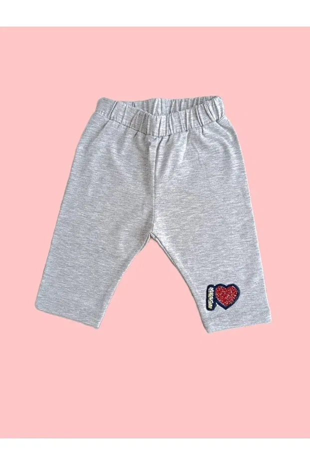 Детские леггинсы для девочек с сердцем Minilkabebe, Gray — фото 2