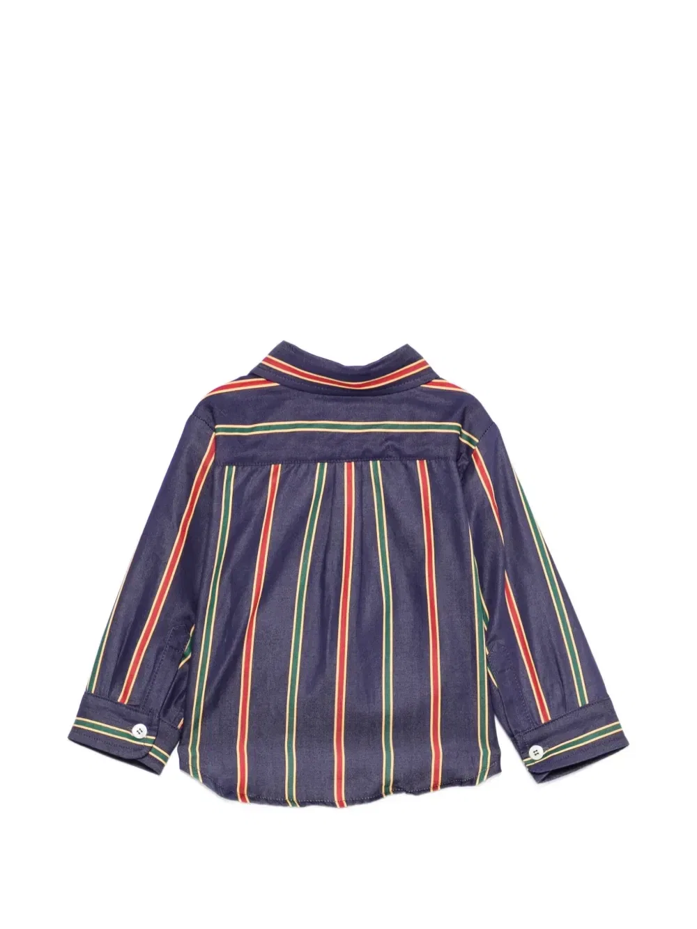 Полосатая рубашка с вышивкой Пегаса Etro Kids, синий — фото 2