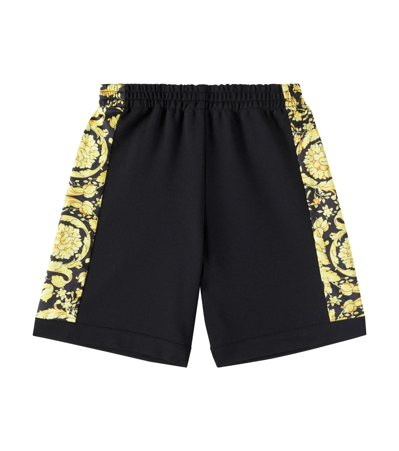 Шорты из джерси с отделкой из твила Versace Kids, черный
