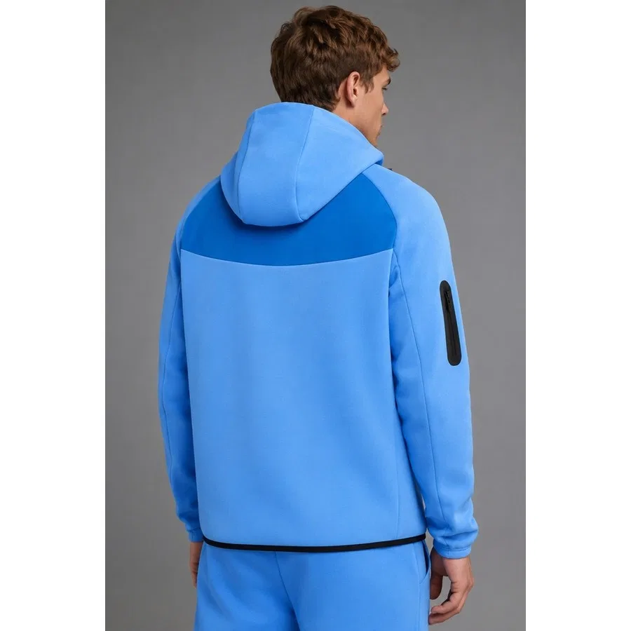 Мужской свитшот с капюшоном и молнией Tech Fleece Mix Nike, Синий — фото 2