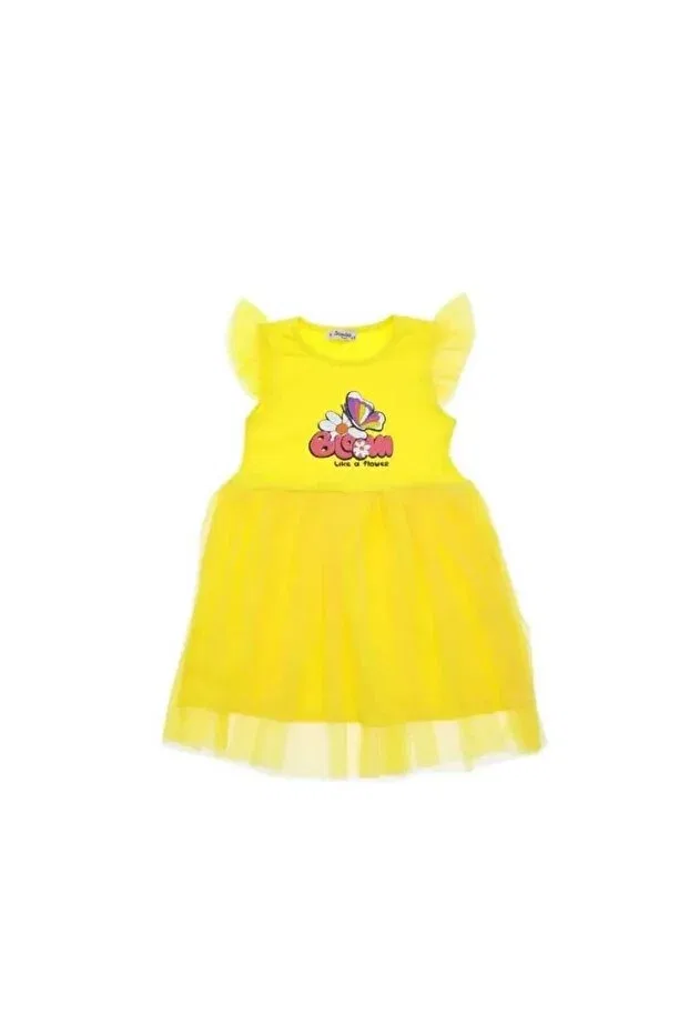 Детское платье для девочек с коротким рукавом Üzrkids, Yellow