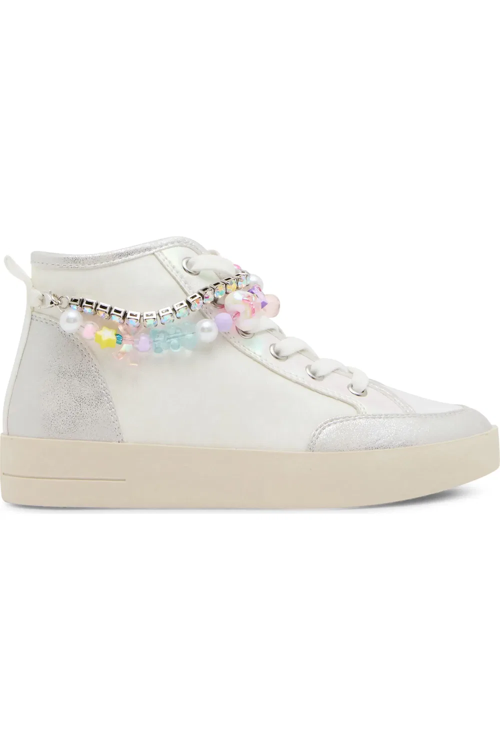 Кеды детские высокие с подвесками Jbelleza Steve Madden, белый мультиколор — фото 2