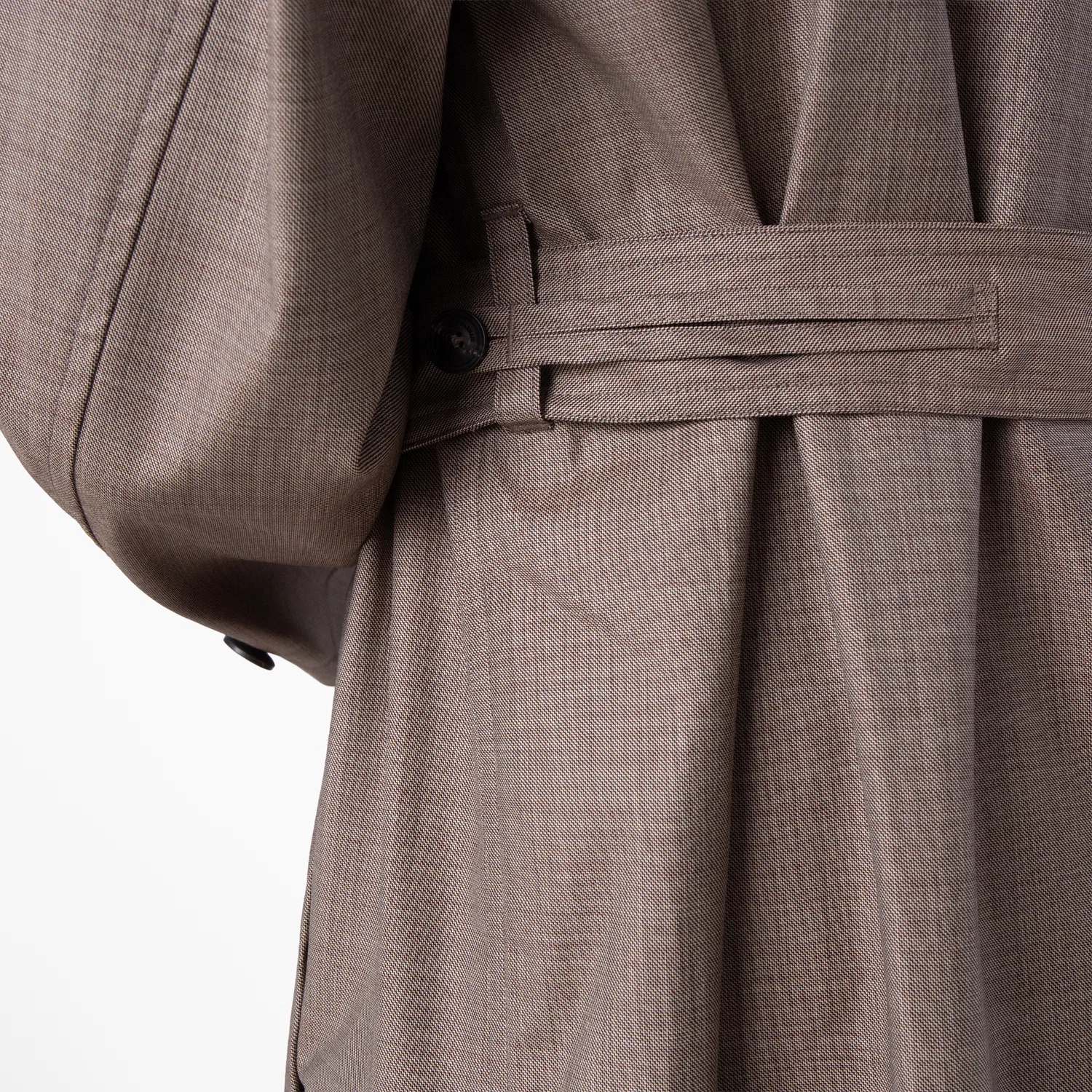 Пальто-тренч из шерсти Virgin-Wool Belted Trench Coat Emporio Armani, Beige Fancy — фото 3
