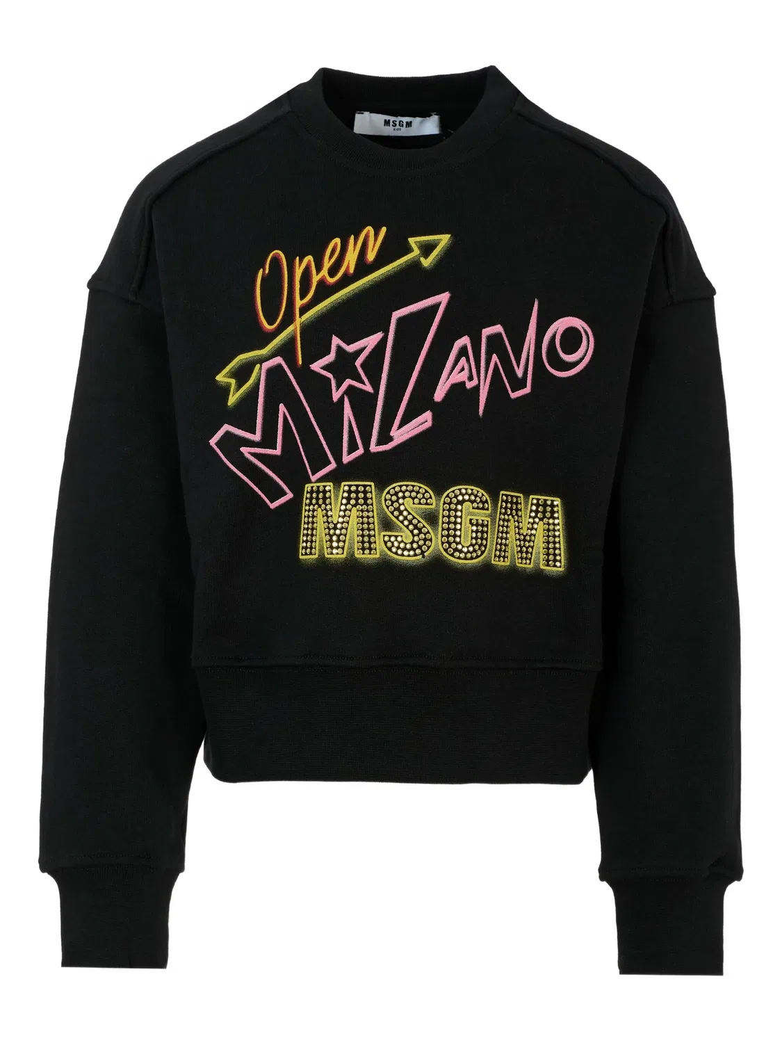Толстовка с украшенным логотипом MSGM, черный