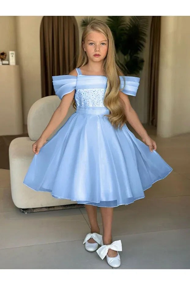 Детское платье для девочек с коротким рукавом Miss Lorin Kids, Blue