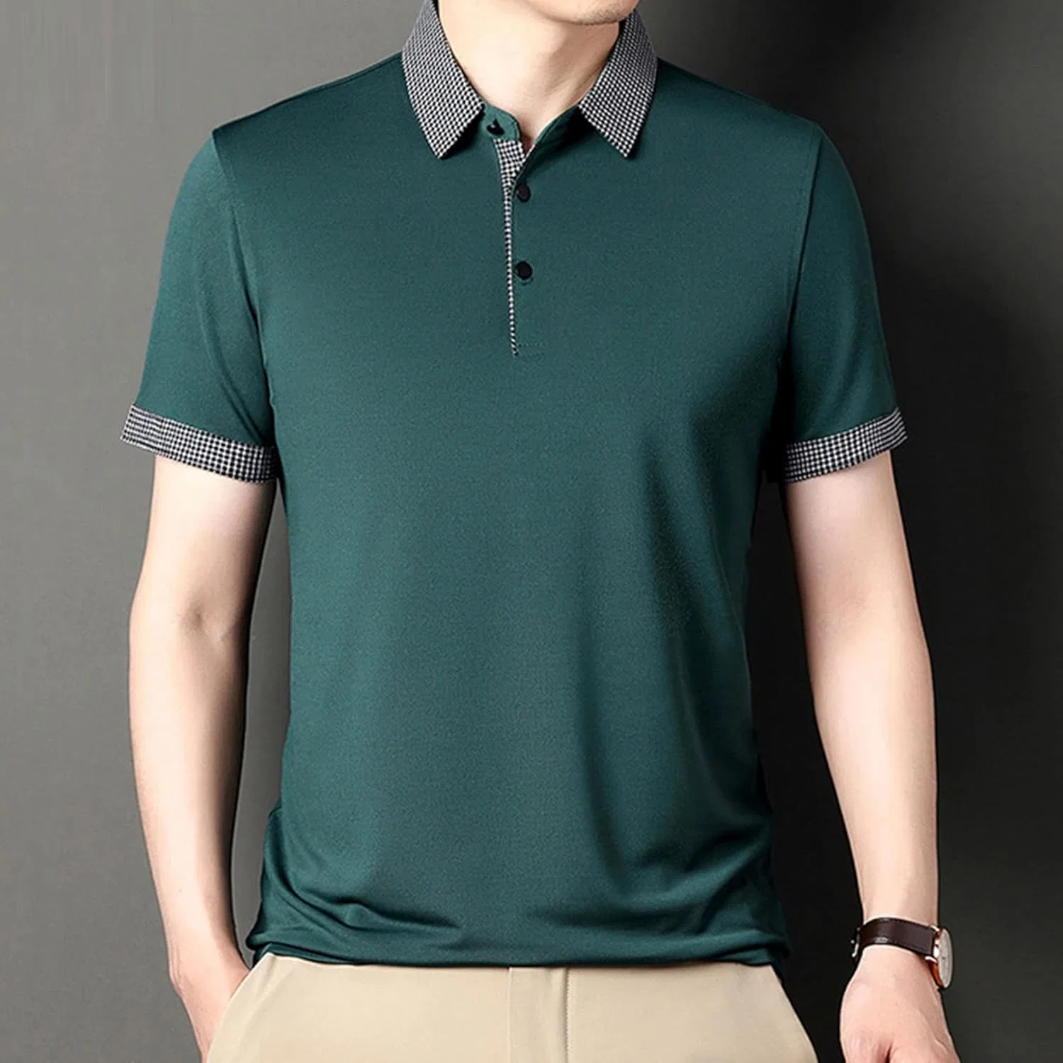 Мужская футболка с воротником Regular Fit Golf, Green — фото 2