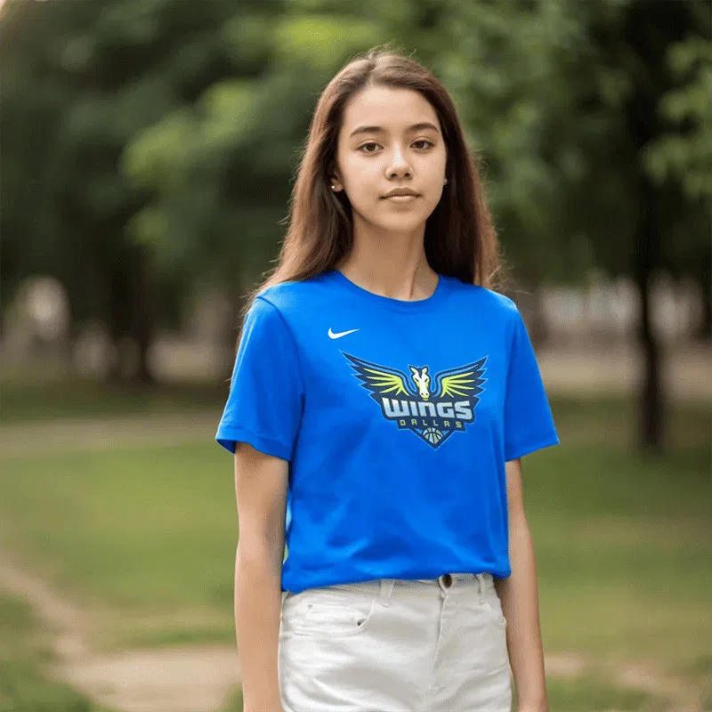 Детская футболка с принтом Nike X WNBA Royal Blue Teenagers, Dallas Wing Team Royal Blue — фото 4