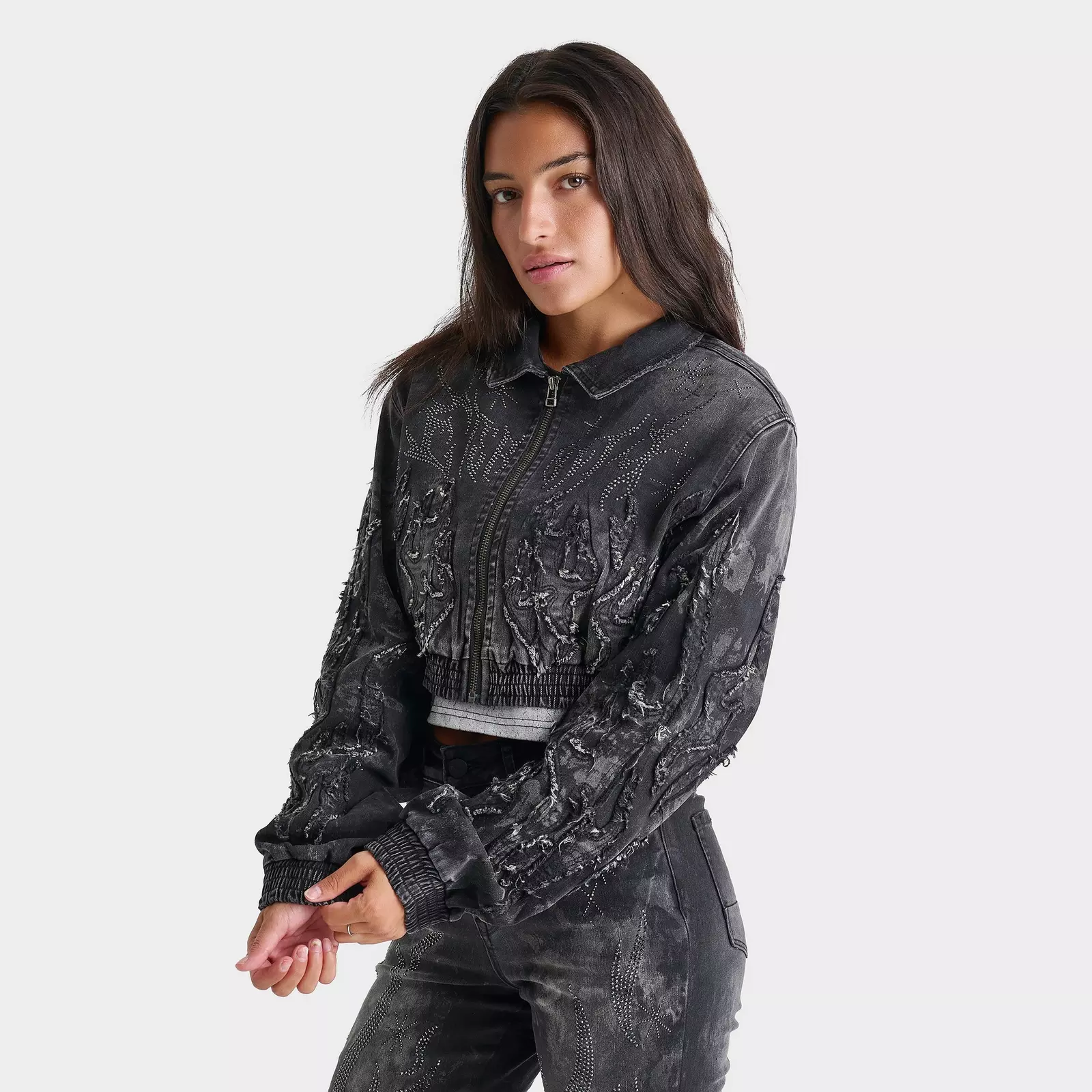 

Бомбер Women's Smoke Rise Christy Crop Denim, черный