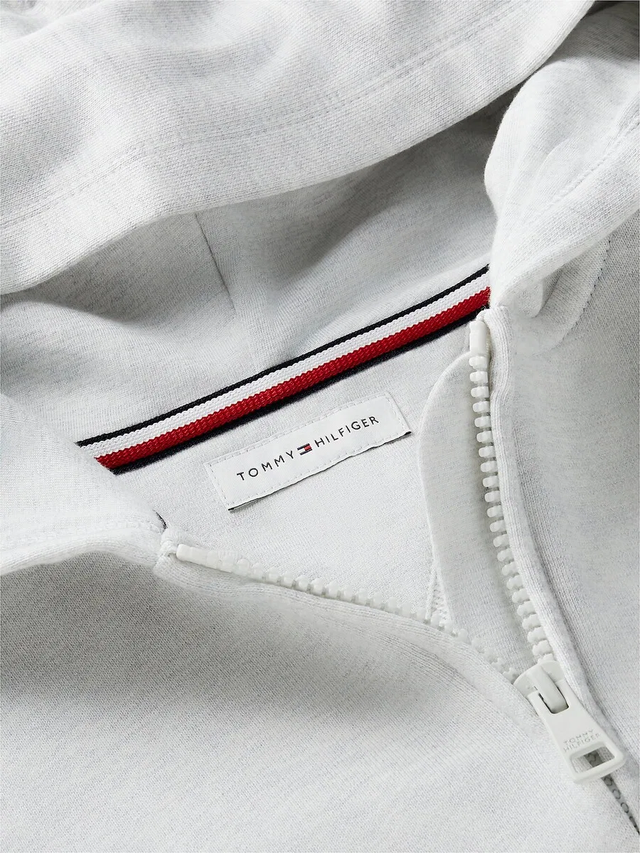 Худи на молнии TOMMY HILFIGER, светло-серый — фото 3
