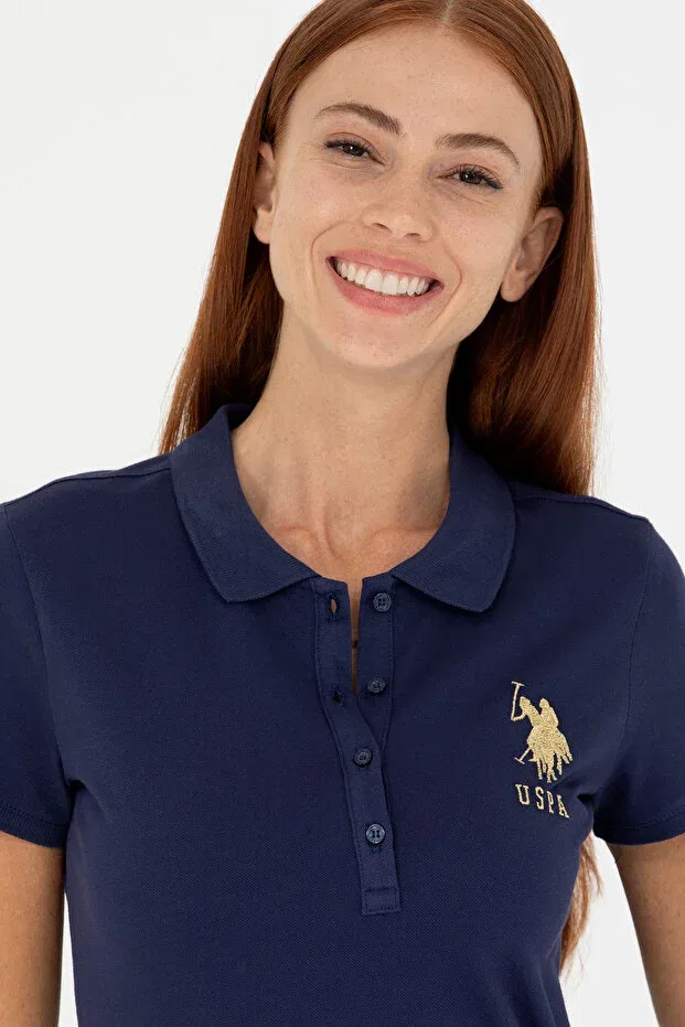 Женское платье поло из хлопка U.S. Polo Assn., Navy Blue — фото 2