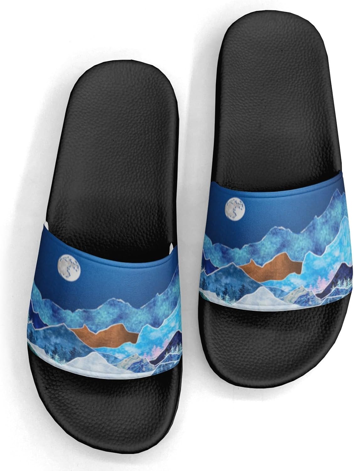 

Женские и мужские тапочки-сандалии с дизайном в виде бабочки, цветка и листа Generic, Night Mountain Moon Custom