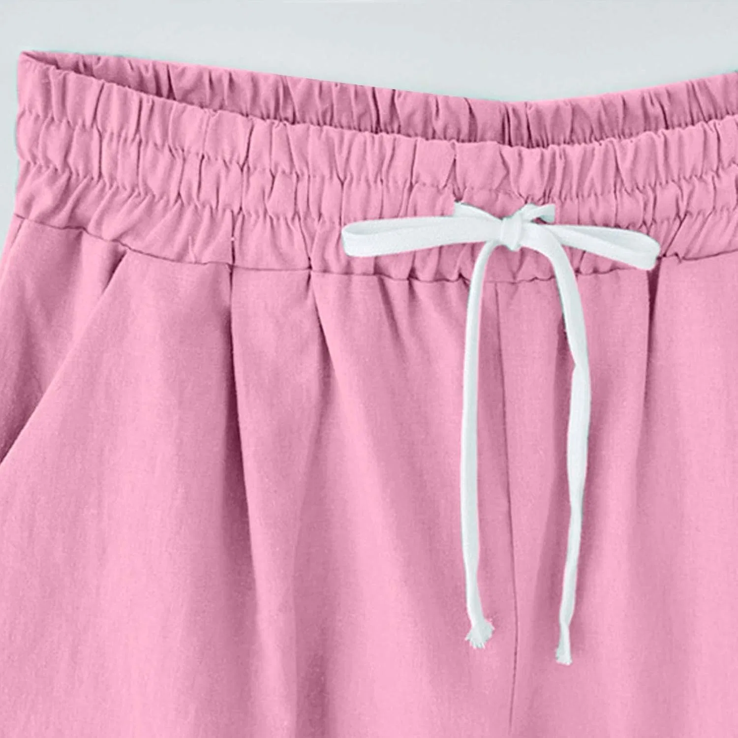 Женские высокие шорты с завязкой Generic, Pink — фото 3