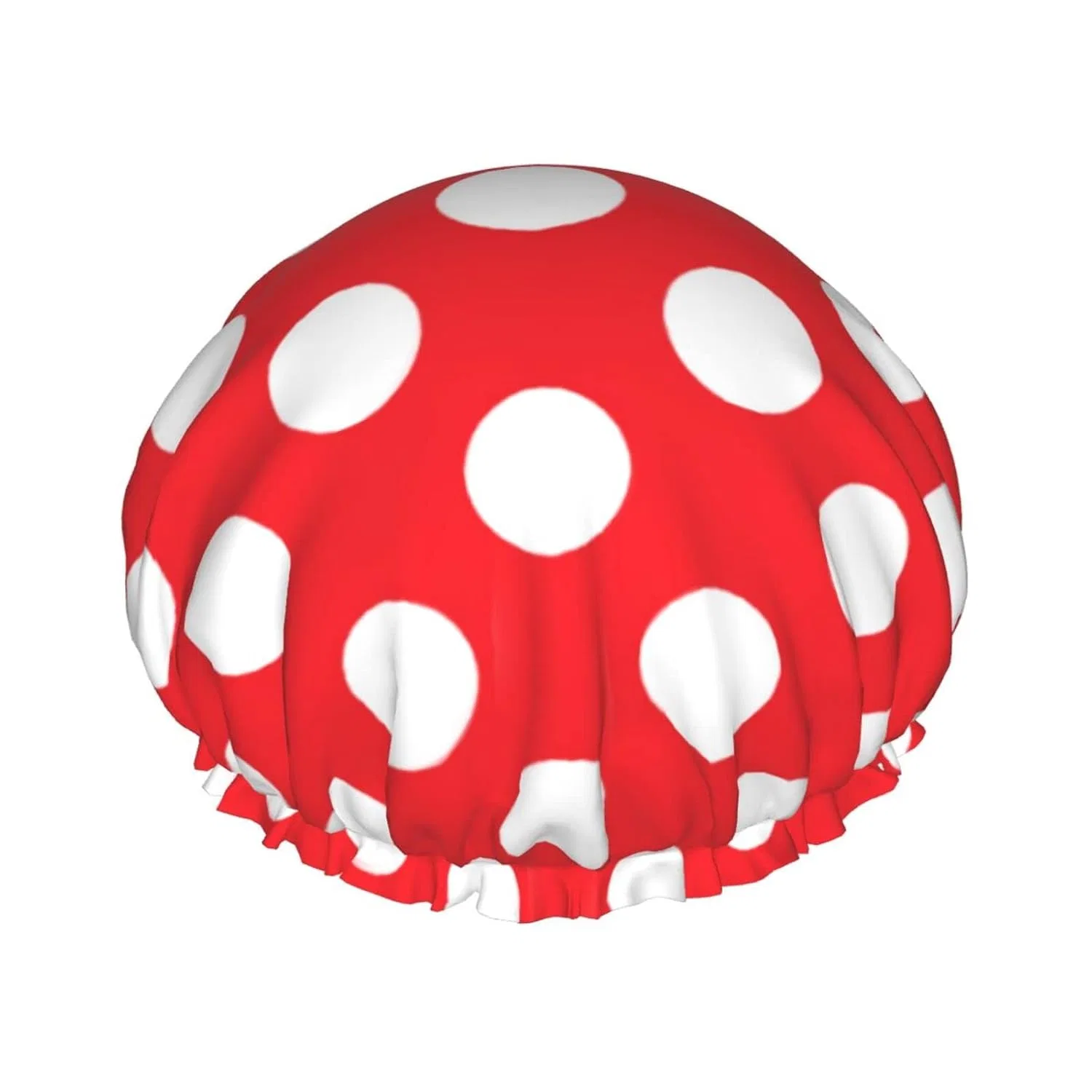 Шапочка для душа Double Layer Waterproof PanaRL, Red and White Polka Dot
