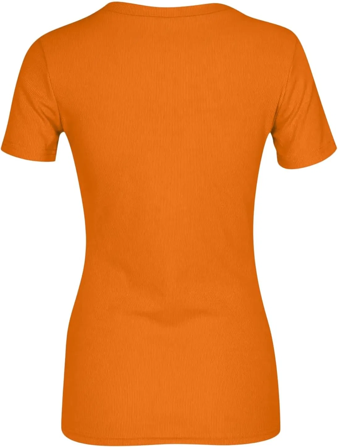Женская облегающая футболка с ребристым трикотажем, Saffron — фото 4