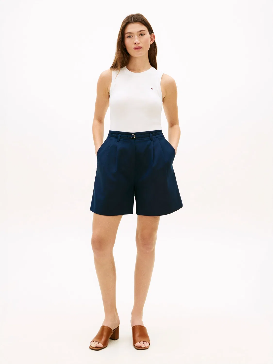 Топ с круглым вырезом, облегающий Tommy Hilfiger, белый — фото 2