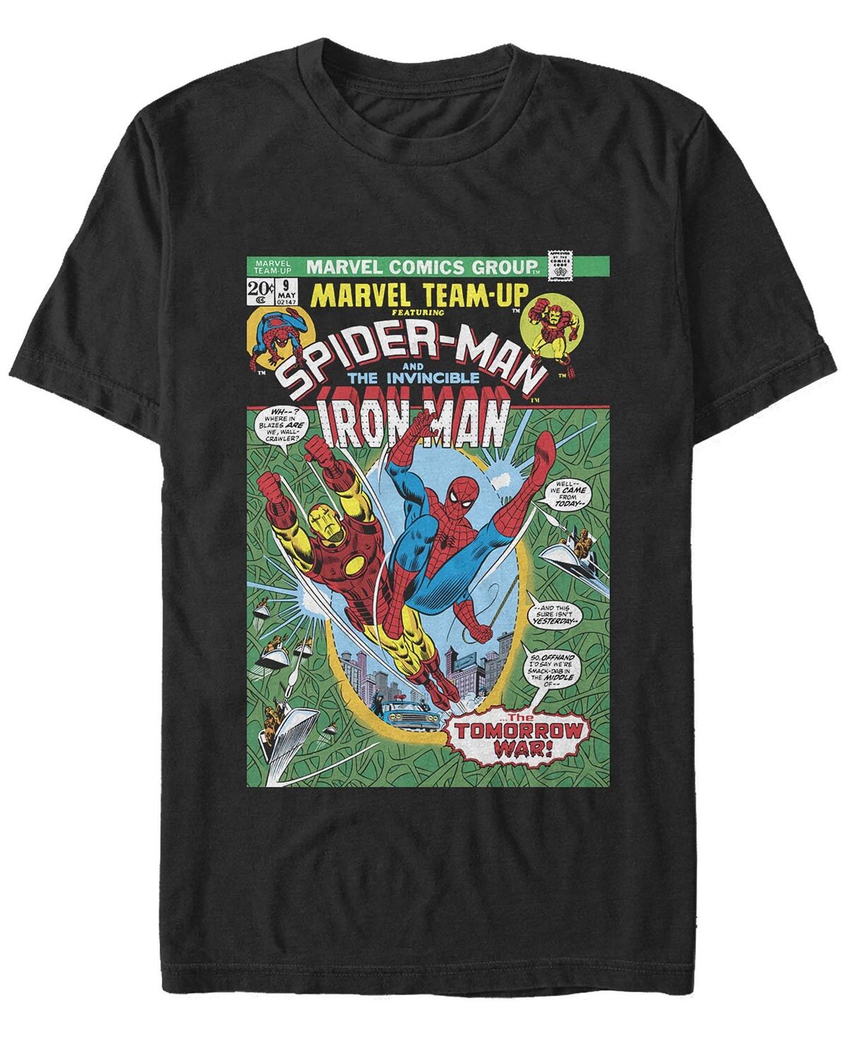 

Мужская футболка team spidey iron man с круглым вырезом и короткими рукавами Fifth Sun, черный