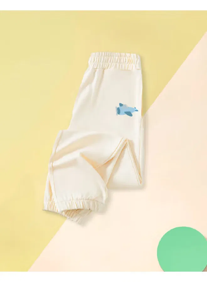 Брюки-джоггеры тонкие летние с принтом самолета Jeanswest, абрикосовый