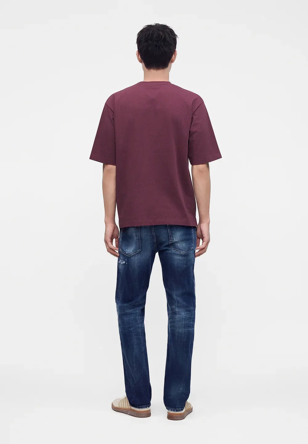 Фирменная футболка свободного кроя с принтом Dsquared2, Plum — фото 3